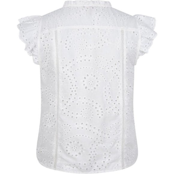 NWT ESQUALO White English Embroidery Schiffli Front Knot Top 100% cotton - Picture 5 of 7
